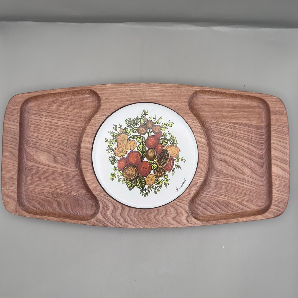 Goodwood Cheese Board Tray Vintage Teak Wood Ceramic Tile Fruit Mid Century